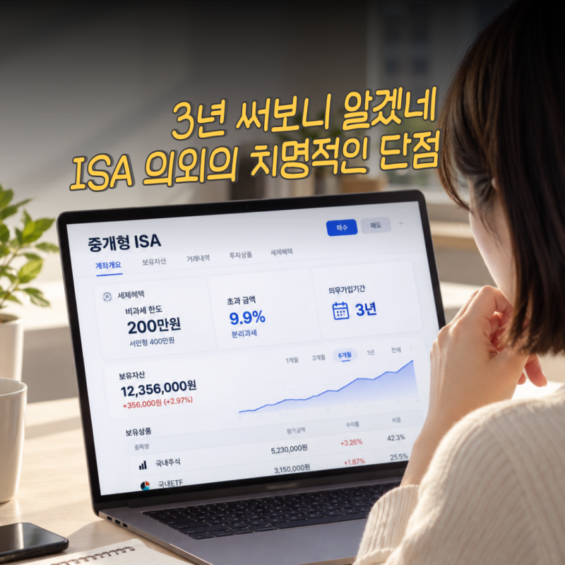 중개형 ISA 계좌 "국내주식은 원래 비과세?" 개설 전 알아야 할 단점 4가지