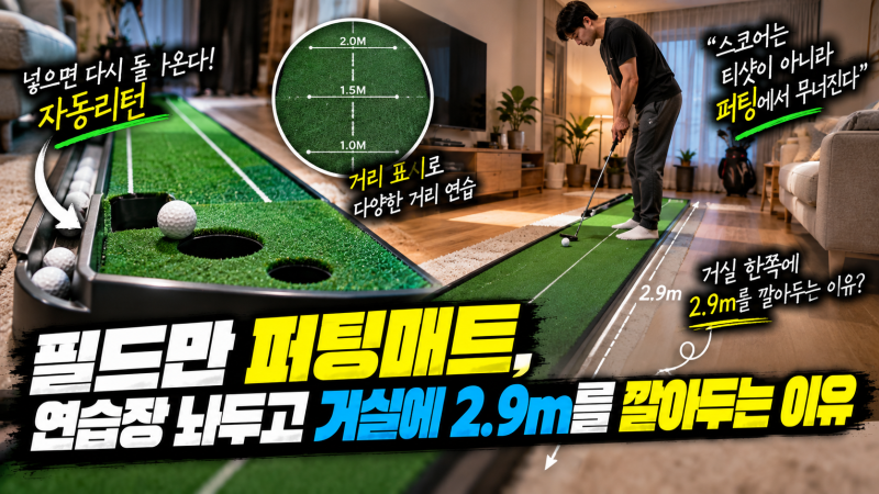 필드만 퍼팅매트, 연습장 놔두고 거실에 2.9m를 깔아두는 이유