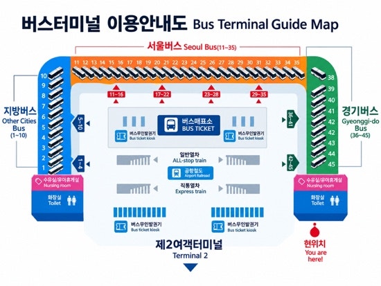 2026년 최신 인천공항 2터미널 공항버스 타는곳 예매 지방 서울 공항버스 시간표