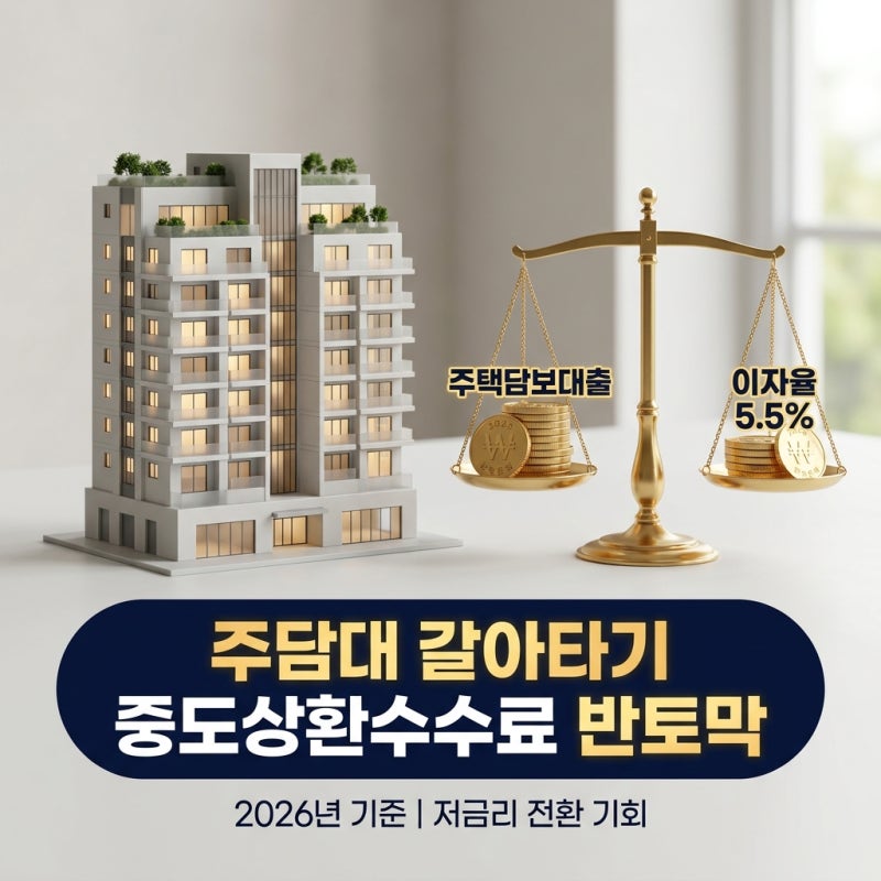 2026 주택담보대출 갈아타기 '중도상환수수료 반토막' 대환대출 DSR 꿀팁