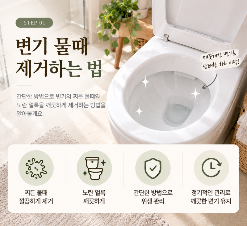 변기 물때 제거하는 법 누런 때부터 변기 청소 방법까지 총정리