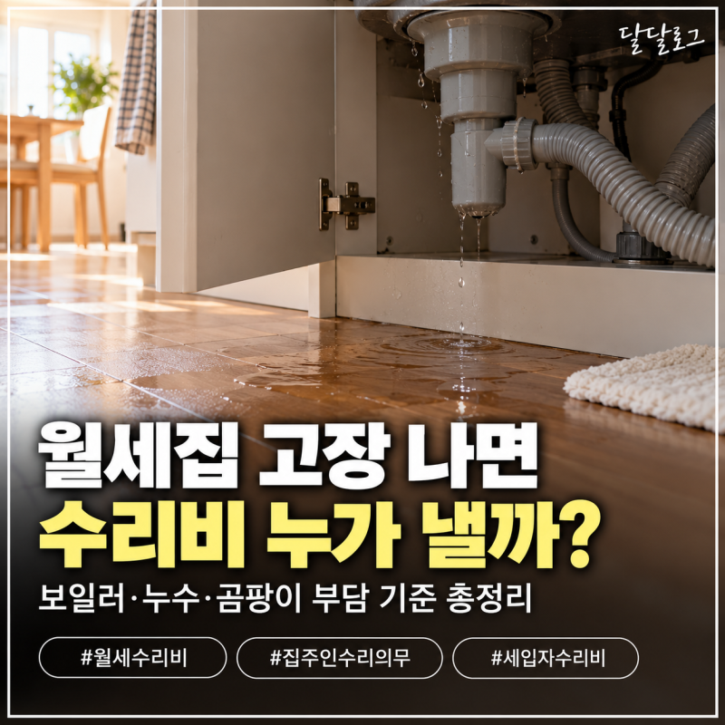 월세 살면서 집 고장 나면 누가 수리비 낼까?｜집주인·세입자 부담 기준 총정리