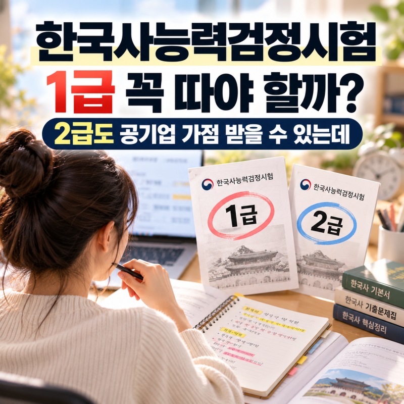 한국사능력검정시험 1급 꼭 따야 할까? 2급도 공기업 가점 받을 수 있는데