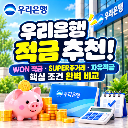 우리은행 적금 추천! WON 적금·SUPER주거래·자유적금 핵심 조건 완벽 비교!