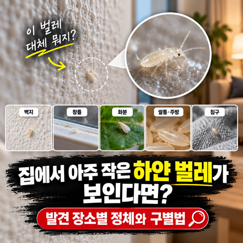 집에서 아주 작은 하얀 벌레가 보인다면? 발견 장소별 정체와 구별법
