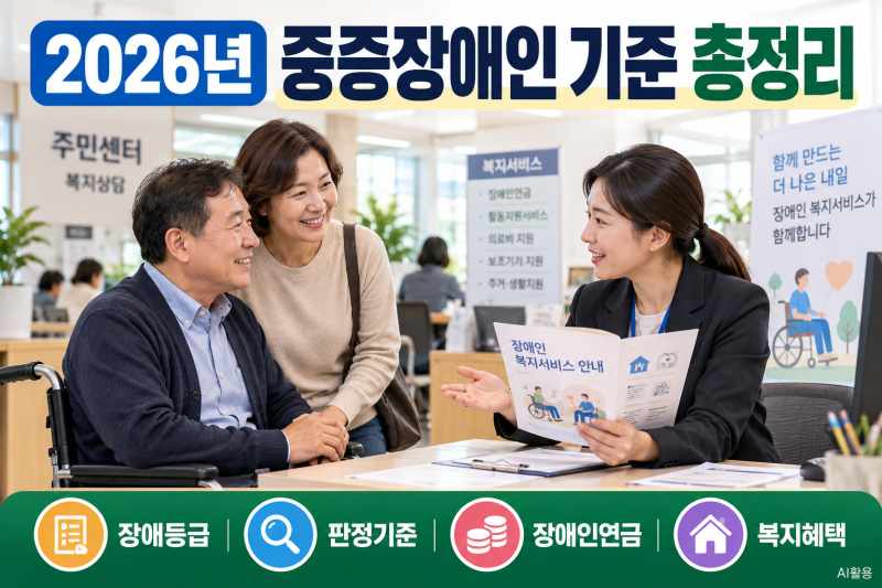 중증장애인 기준 총정리, 장애등급 판정부터 장애인연금과 복지혜택까지
