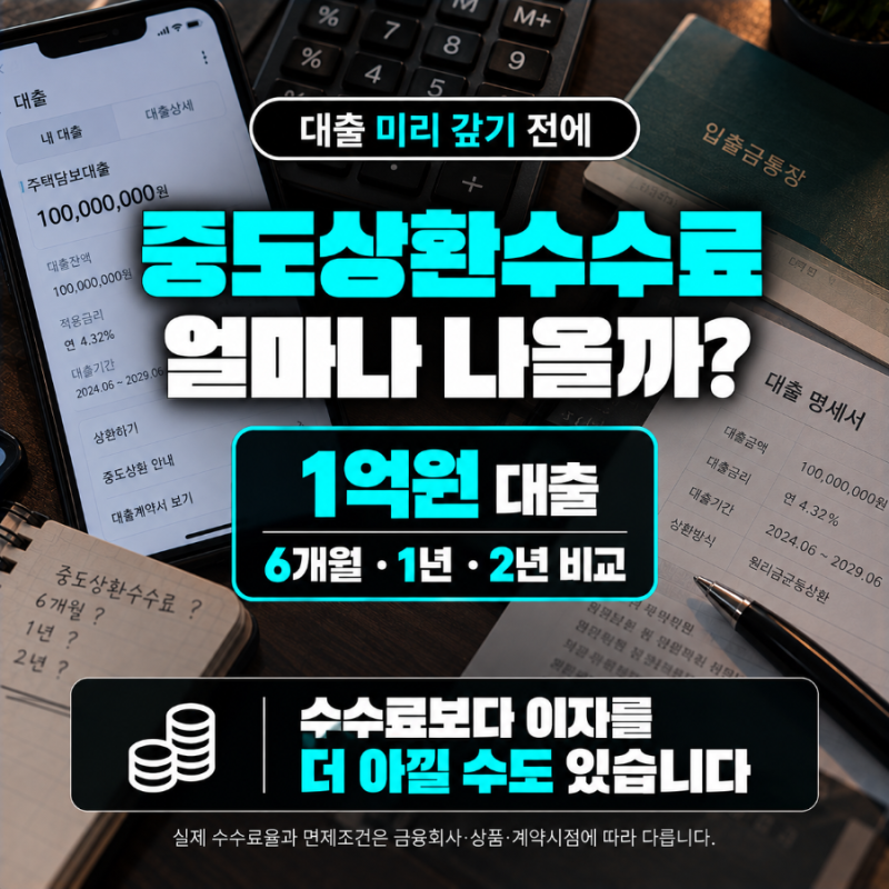 대출 미리 갚으면 손해일까? 중도상환수수료 직접 계산해봤습니다