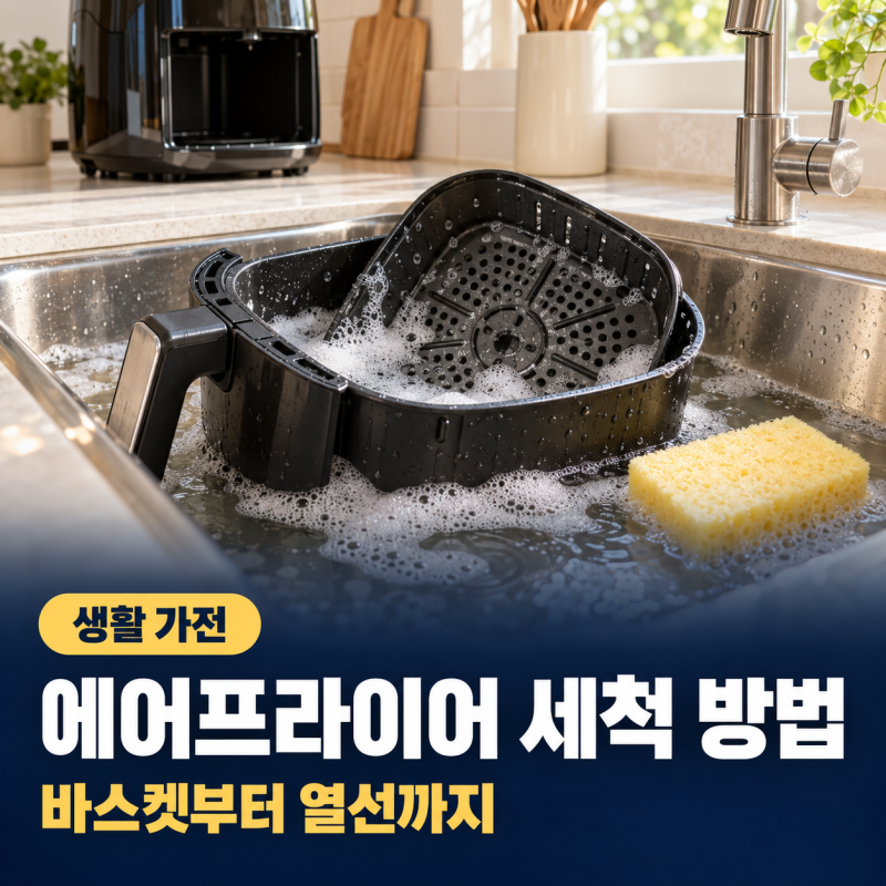 에어프라이어 세척 방법, 바스켓부터 열선까지 4단계
