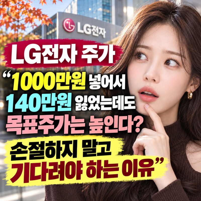 LG전자 주가 "1000만원 넣어서 140만원 잃었는데도 목표주가는 높인다? 손절하지 말고 기다려야....