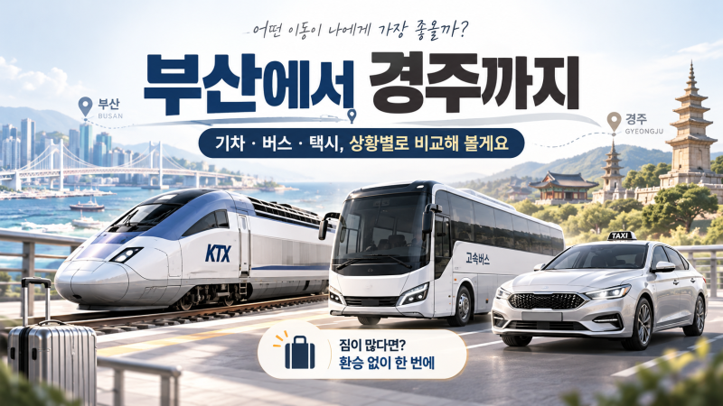 경주 여행 첫 관문, 부산 출발 이동수단 비교 정리 글!