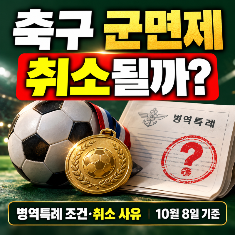 "이번 금메달 선수들도 취소될까?" 축구 군면제 조건·기준과 취소 사유, 병역특례 폐지 논의 ....