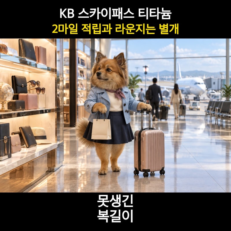 [KB국민카드] 스카이패스 티타늄 카드, 해외 2마일과 라운지 조건은 다릅니다