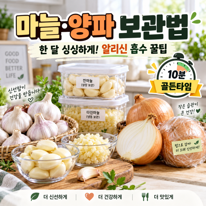 깐마늘 갈변 막는 보관법과 양파 보관 팁! 알리신 200% 살리는 다지기