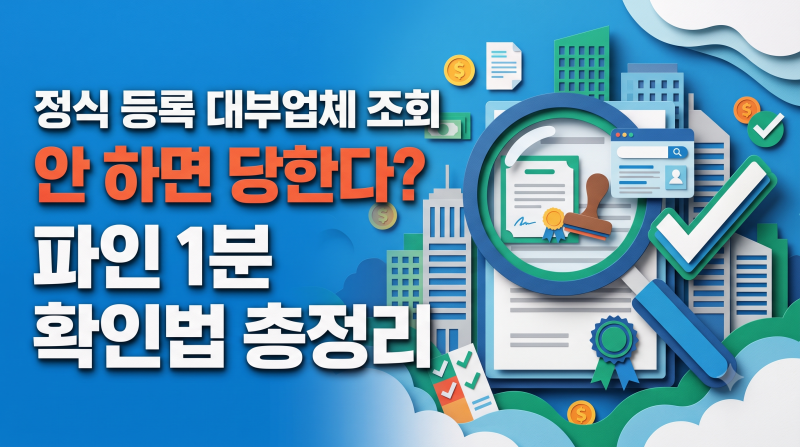 정식 등록 대부업체 조회 안 하면 당한다? 파인 1분 확인법 총정리