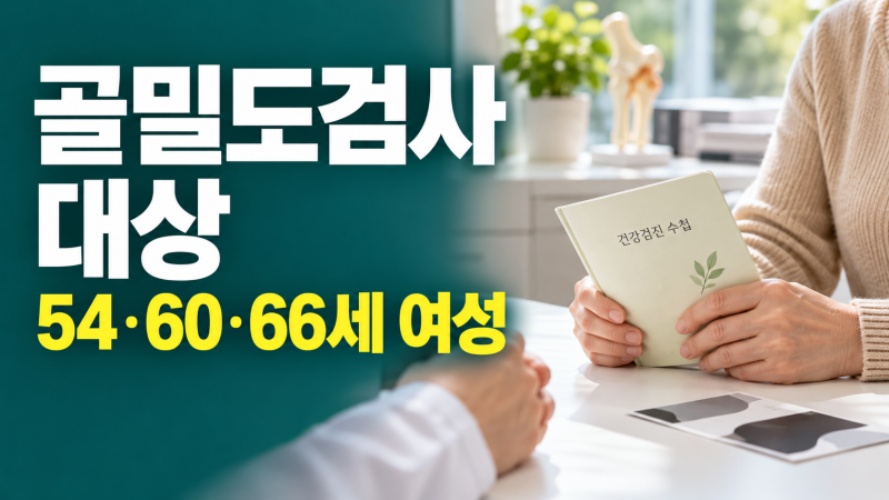 골밀도검사 54·60·66세 여성 대상, T점수 보는 법