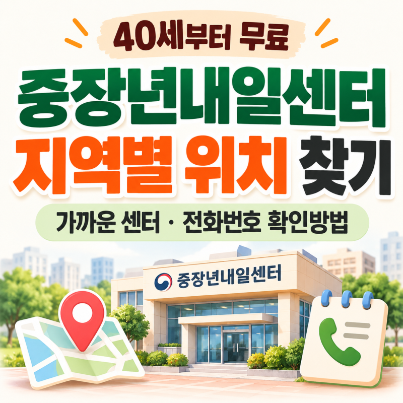 중장년내일센터 지역별 위치 찾기｜가까운 센터·전화번호 확인방법