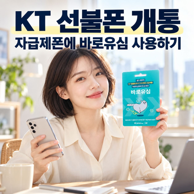 KT 선불폰 개통 자급제폰에 바로유심 쓰는 방법