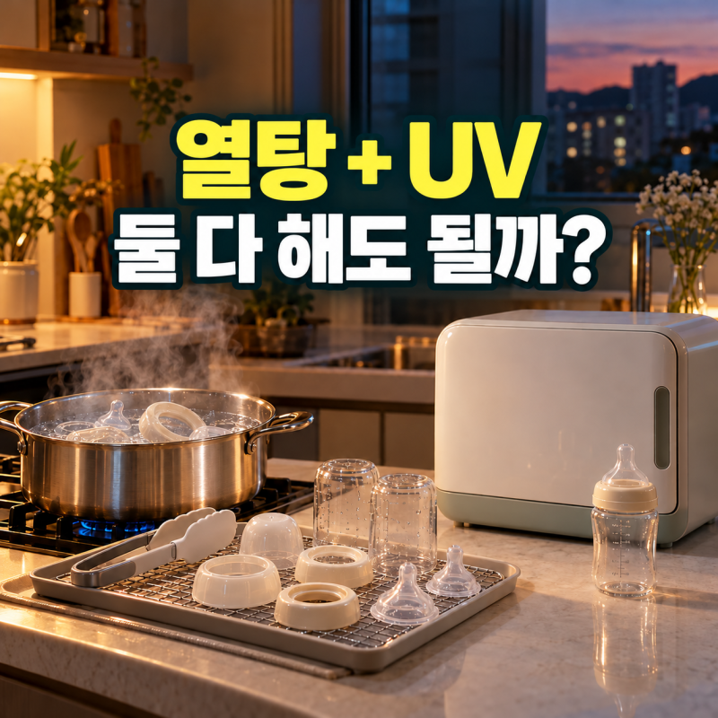 젖병 열탕 vs UV 소독기 : PPSU·실리콘 젖병 재질별 올바른 소독법