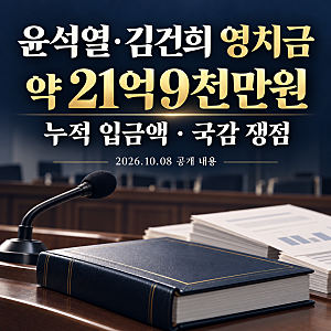 윤석열·김건희 영치금 21억9천만원, 연봉 8배·국감 쟁점