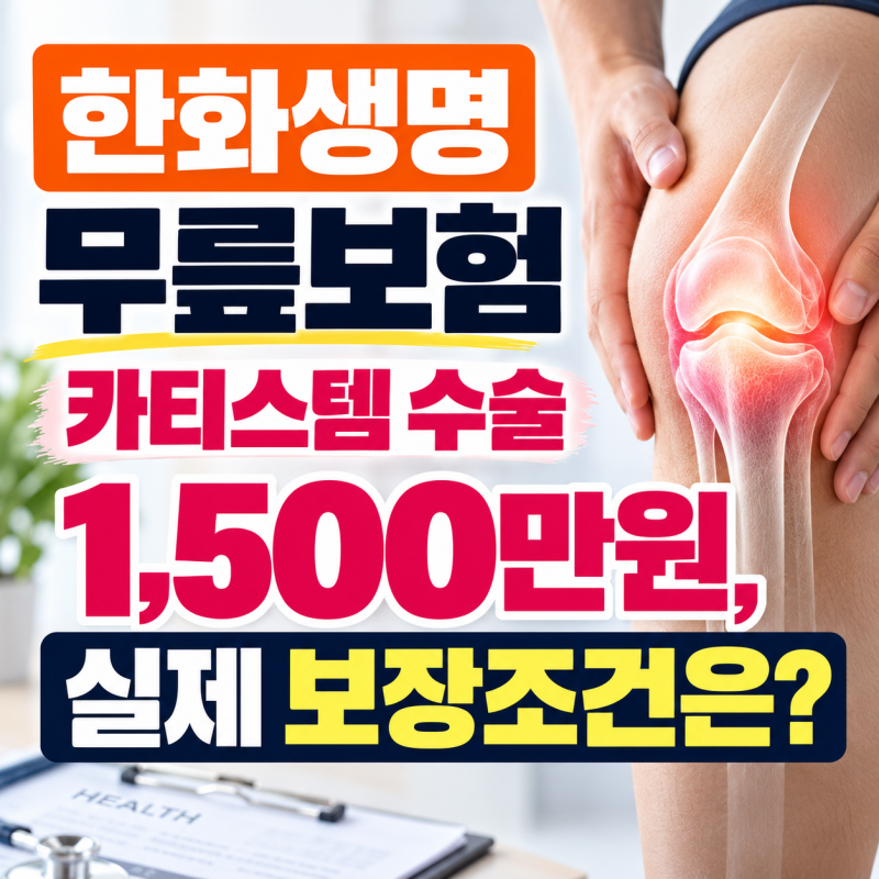 한화생명 무릎보험 카티스템 수술 1,500만원, 실제 보장조건은?