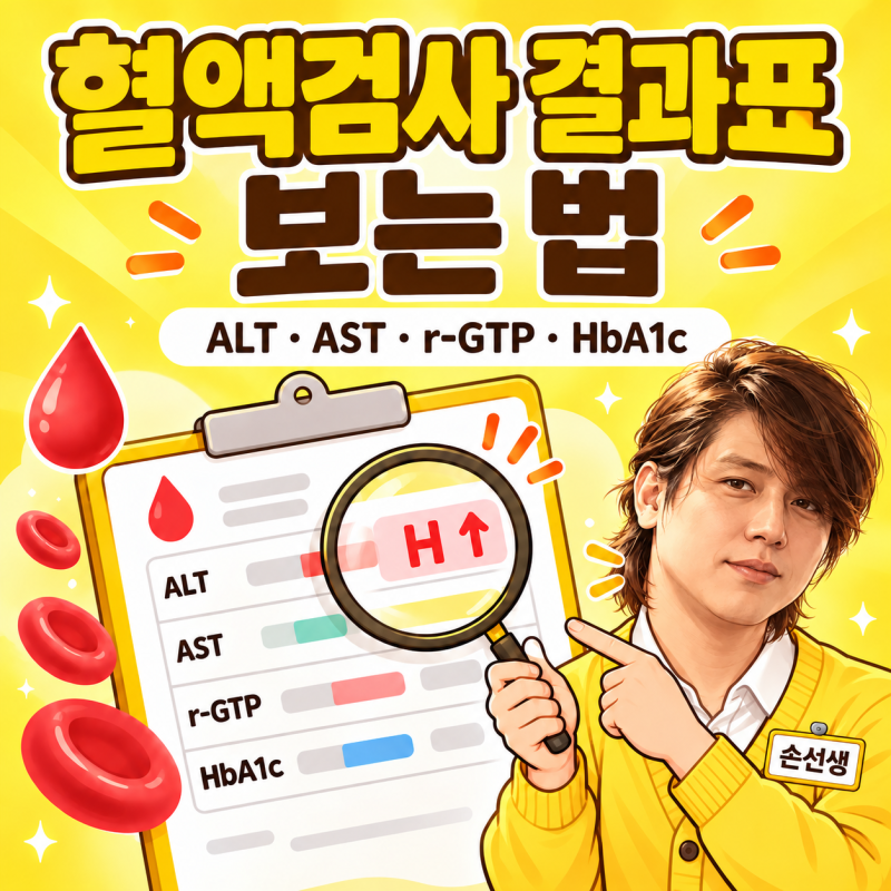 혈액검사 결과표 보는 법: ALT·AST·r-GTP·HbA1c 수치 뜻과 정상범위