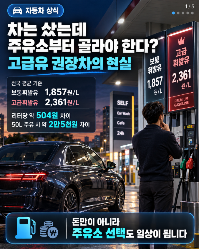 “차는 샀는데 주유소부터 골라야 한다?” 고급유 권장차의 현실