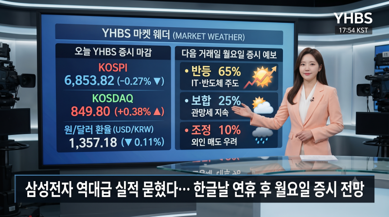 [26.10.08.(목) 마감/예보] 삼성전자 역대급 실적 묻혔다… 한글날 연휴 후 월요일 증시 전망