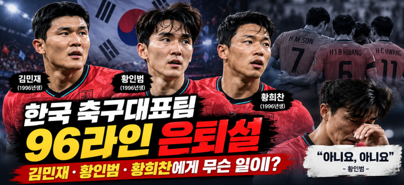 ⚽ 한국 축구대표팀 ‘96라인’ 은퇴설…김민재·황인범·황희찬에게 무슨 일이?