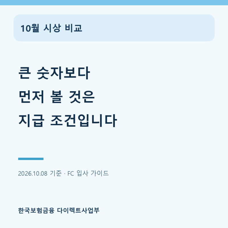 10월 보험설계사 시상 비교｜지급률보다 먼저 확인할 5가지 조건