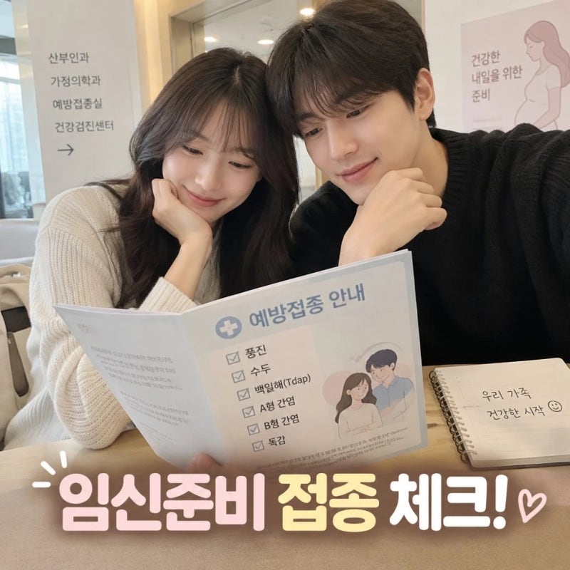 임신 준비 부부의 예방접종 확인 목록