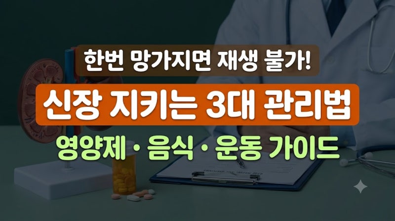 신장 기능 지키는 영양제와 음식 가이드: 콩팥 부담 줄이는 운동법까지