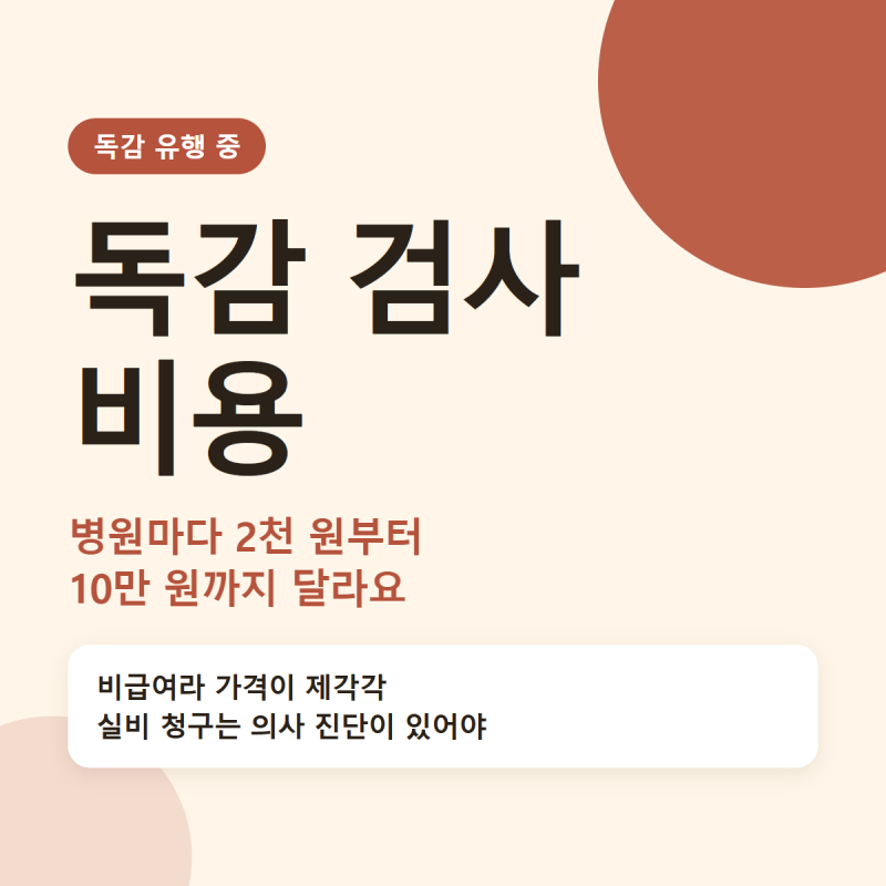 독감 검사 비용 병원마다 2천 원부터 10만 원, 실비 청구되는 경우와 안 되는 경우