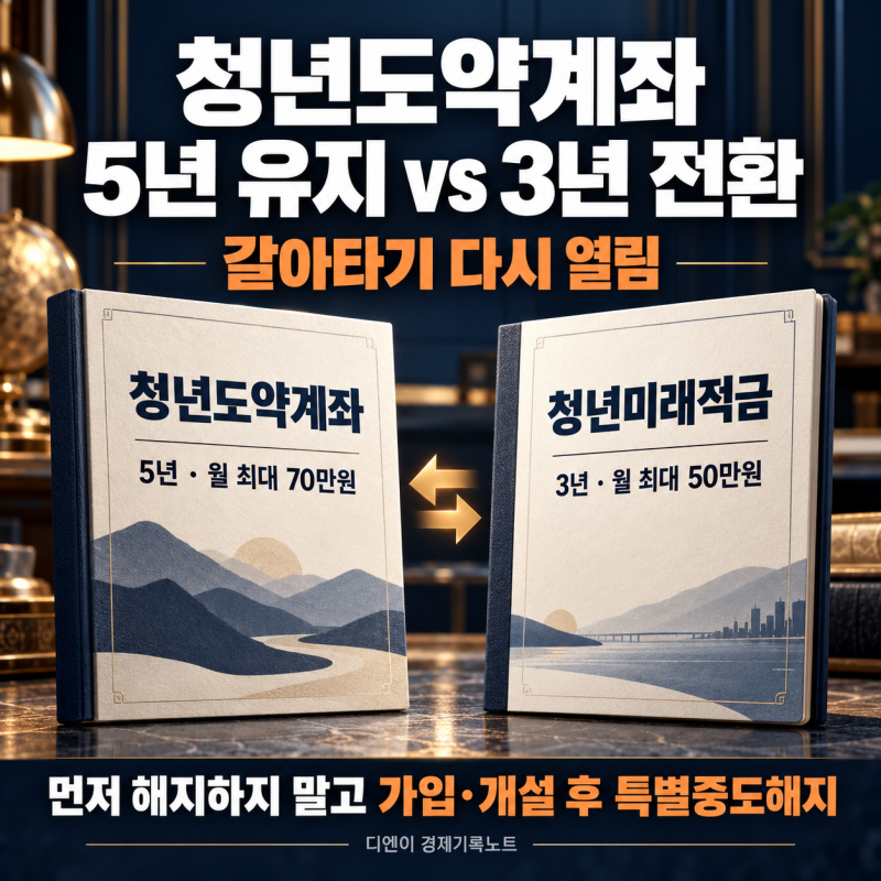 청년도약계좌, “5년 채울까 3년 갈아탈까?” 청년미래적금 전환 다시 열렸다