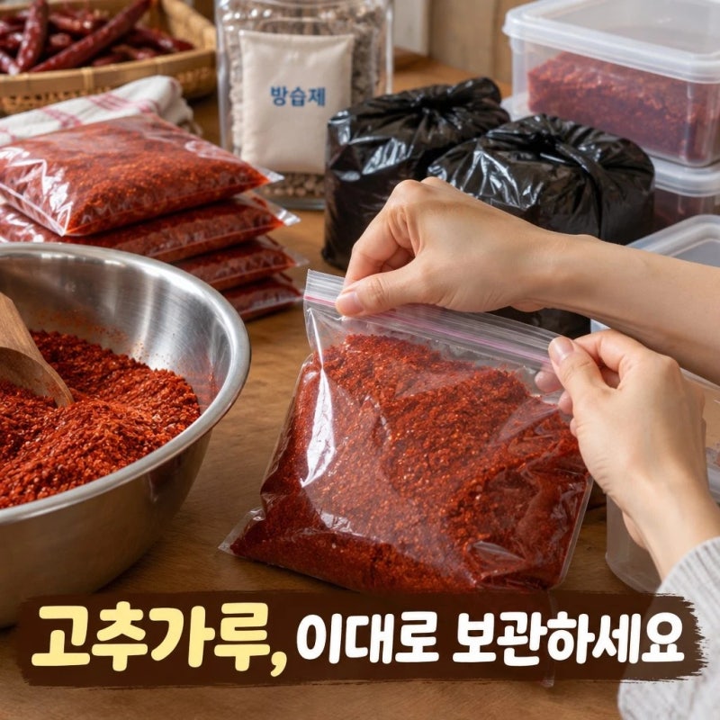 고추가루 보관법, 색이 변하지 않게 두는 방법