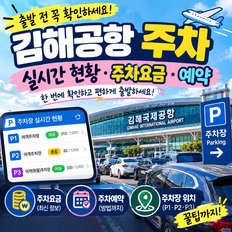 김해공항 주차 실시간 현황부터 요금·예약까지! 가기 전 꼭 확인하세요