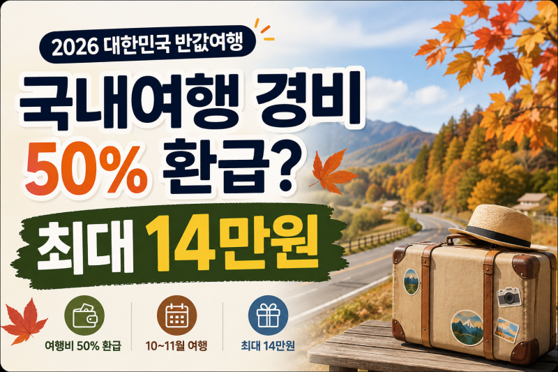 국내여행 경비 50% 환급? 최대 14만원 받는 방법