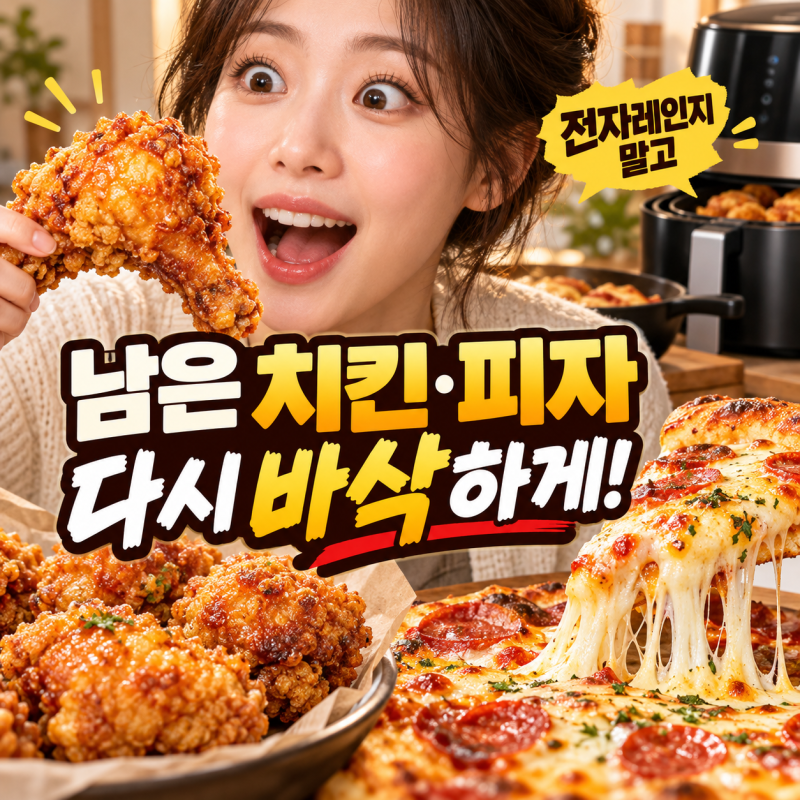 남은 배달 음식(치킨, 피자) 처음처럼 맛있게 데우기 - 전자레인지는 이제 그만