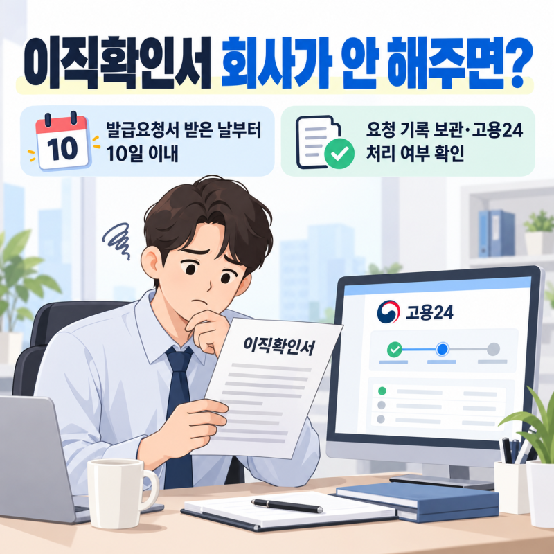 이직확인서 회사가 안 해주면? 요청 후 10일·고용24 조회 방법