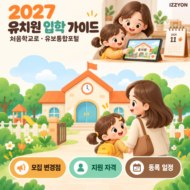 [2027 유치원 처음학교로] 우선모집 3일로 확대! 5~7세 유보통합포털 입학 가이드