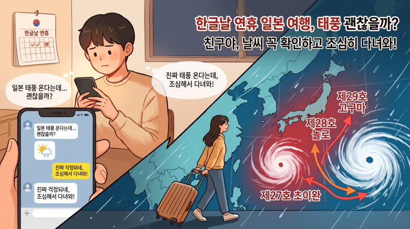 한글날 일본 여행 괜찮을까? 27호 28호 29호 트리플 태풍 경로 정리[일본여행 조심히 다녀오세....