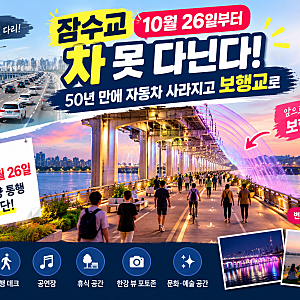 잠수교 10월 26일부터 차 못 다닌다…50년 만에 자동차 사라지고 보행교로