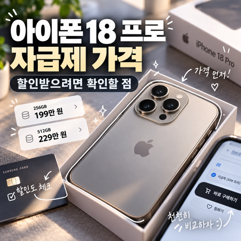 아이폰 18 프로 자급제 가격 할인받으려면 확인할 점