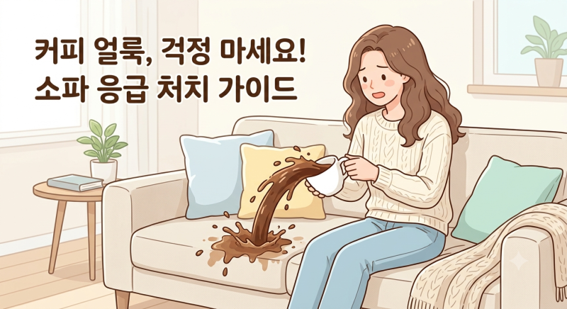 쇼파에 커피 쏟았다면 처음 5분이 중요해요 | 패브릭 소파 커피 얼룩