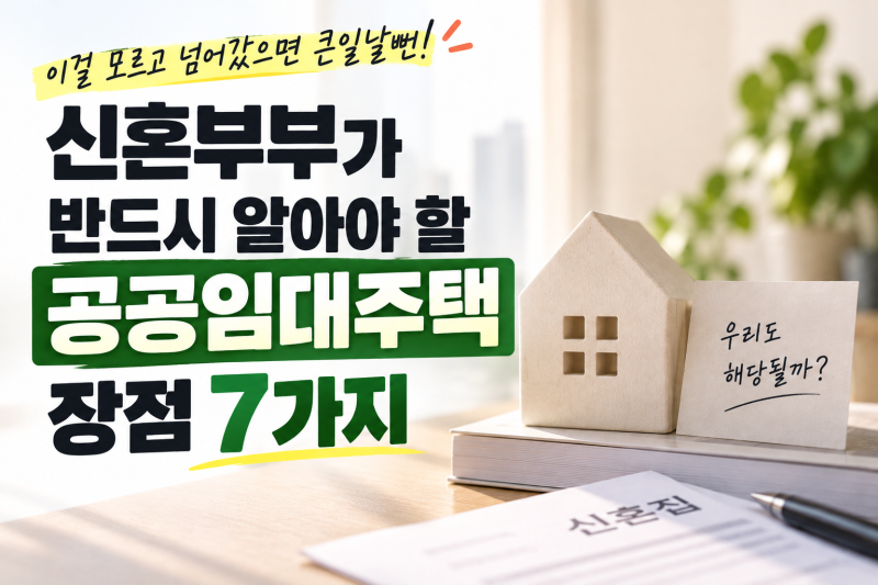 신혼부부 공공임대주택, 일반 전세보다 좋은 점 7가지