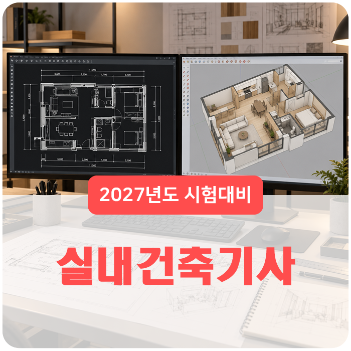 실내건축기사 시험 난이도,합격률,교재 선택(feat.한솔아카데미 4주완성)