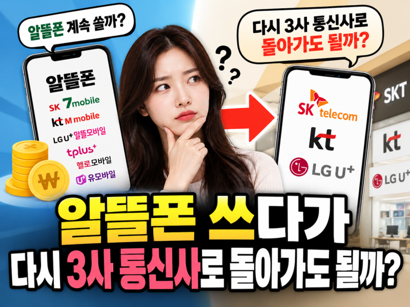 알뜰폰 쓰다가 다시 3사 통신사로 돌아가도 될까?