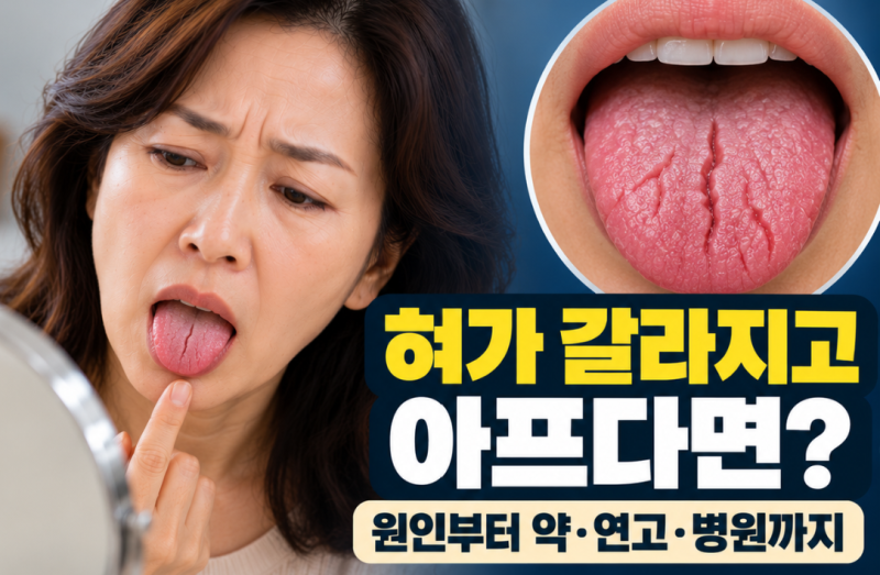 혀가 갈라지고 아프다면? 원인부터 약·연고·병원까지