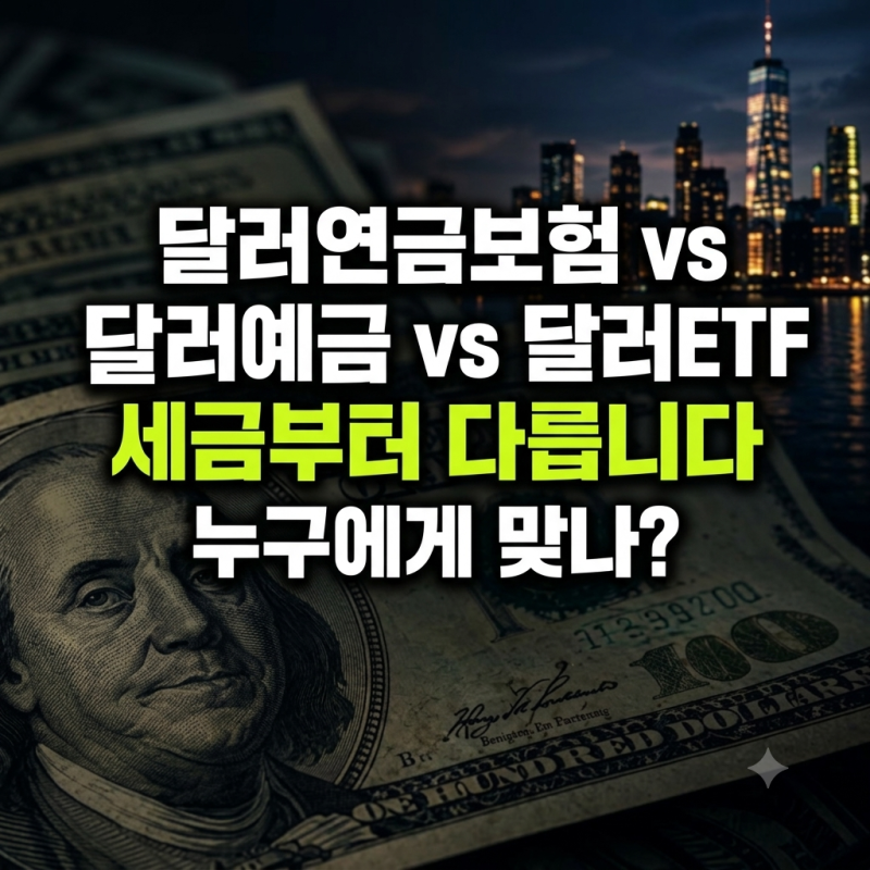 달러 연금보험 vs 달러 예금 vs 달러 ETF, 세금부터 다릅니다, 누구에게 맞나?