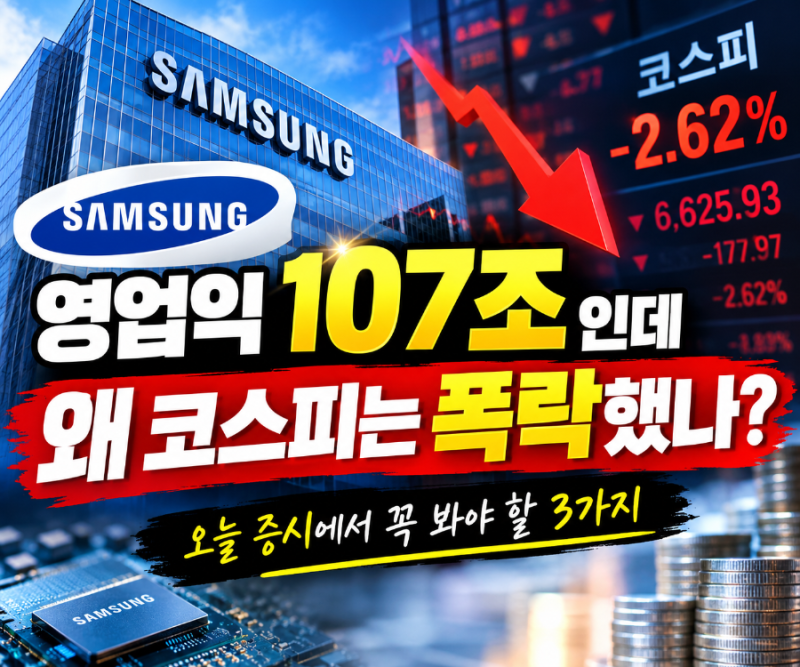 삼성전자 107조 ‘역대급 실적’에도 주가 급락…코스피 폭락한 진짜 이유