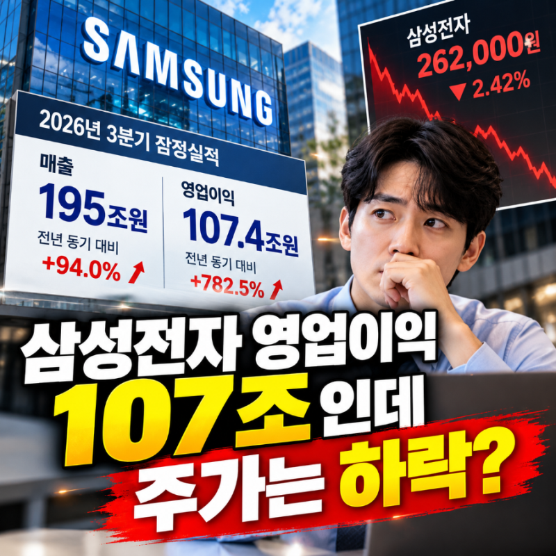 삼성전자 영업이익 107조인데 주가는 하락? 잘 벌고도 떨어진 이유